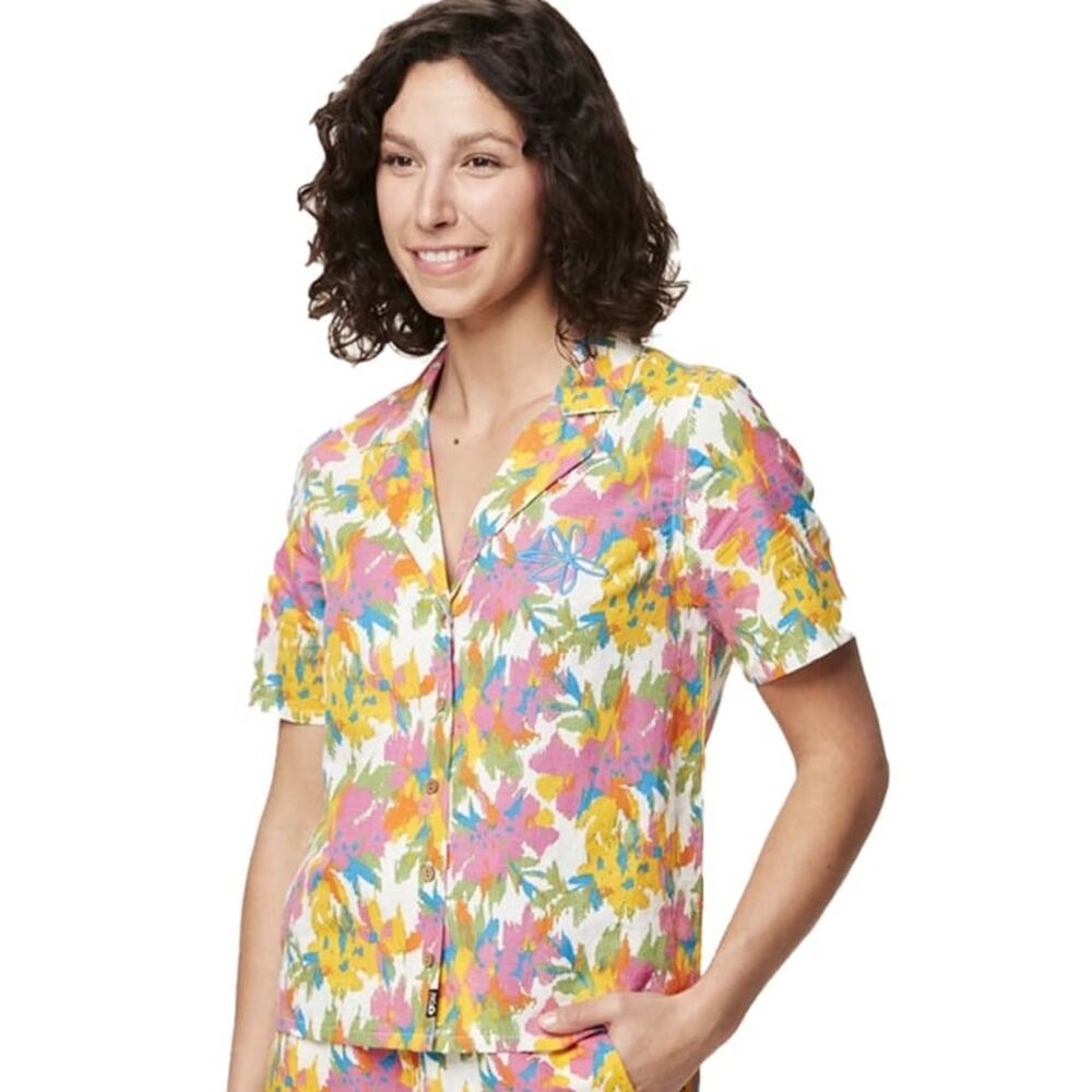 Picture Organic Clothing Kintha Linen Cotton Top Colorful Player Print Small - Picture 5 of 5